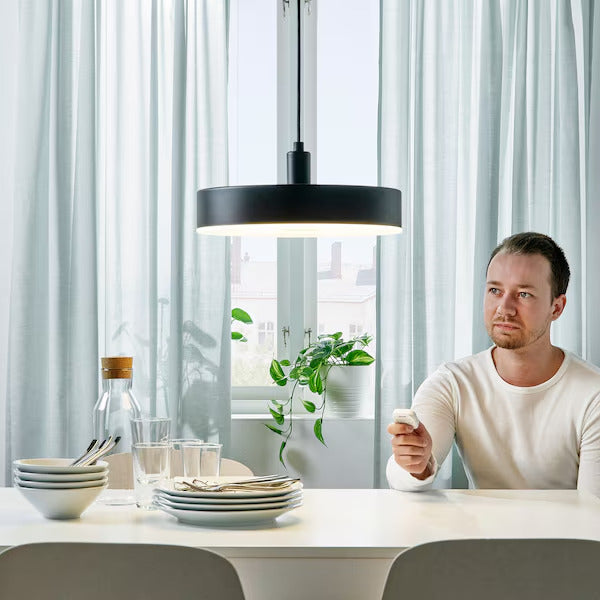 IKEA NYMÅNE LED pendant lamp, wireless dimmable white spectrum/anthracite, 15 "