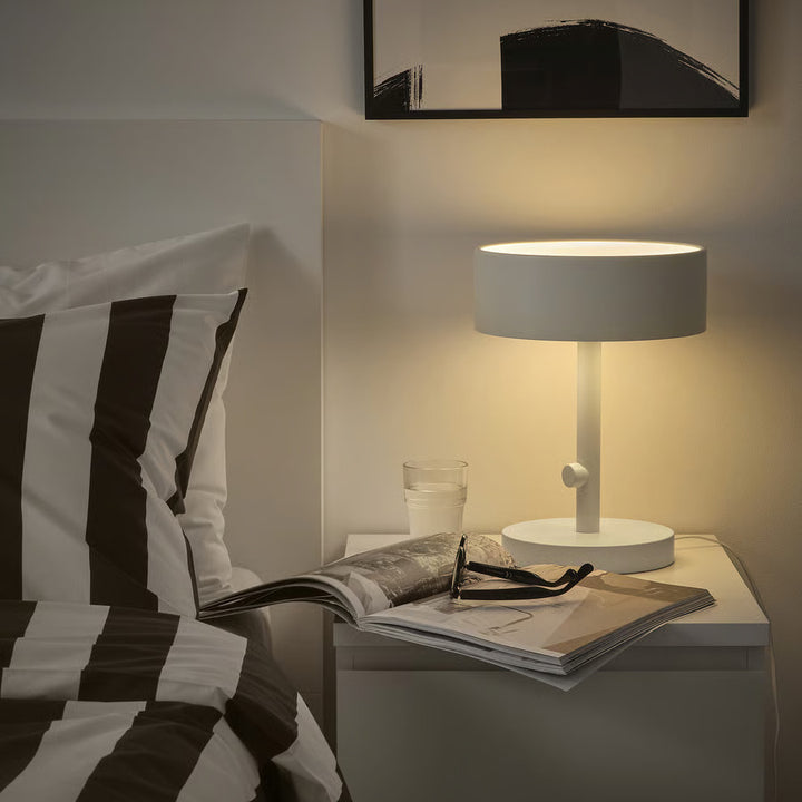 IKEA NYMÅNE Table lamp, white, 13 "