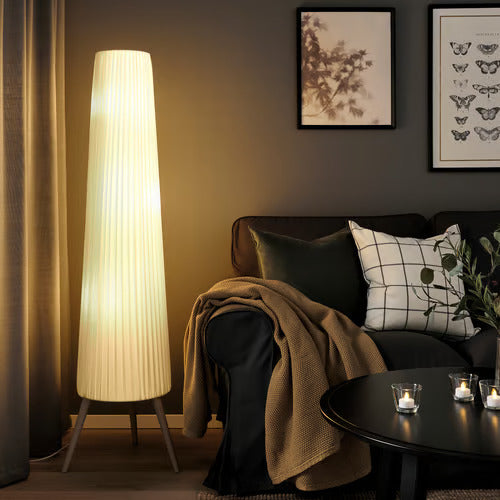 IKEA ÖKENSAND Floor lamp, beech/white