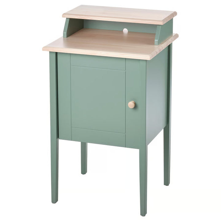 IKEA OLDERDALEN Nightstand, gray-green/pine, 18 1/2x16 7/8 "