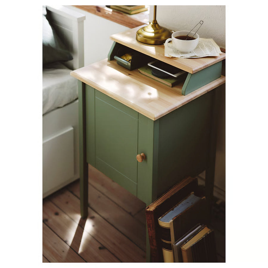 IKEA OLDERDALEN Nightstand, gray-green/pine, 18 1/2x16 7/8 "