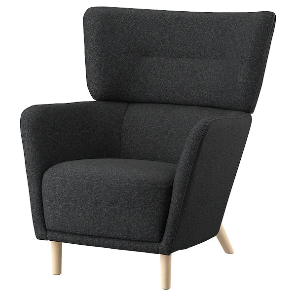 IKEA OSKARSHAMN Wing chair, Gunnared black-gray