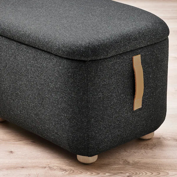 IKEA OSKARSHAMN Wing chair with ottoman, Gunnared black/gray