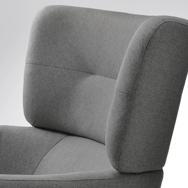 IKEA OSKARSHAMN Wing chair with ottoman, Tibbleby beige/gray