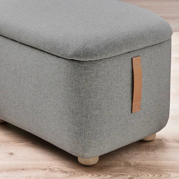 IKEA OSKARSHAMN Wing chair with ottoman, Tibbleby beige/gray