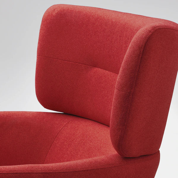 IKEA OSKARSHAMN Wing chair with ottoman, Tonerud red