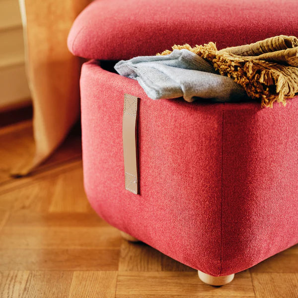 IKEA OSKARSHAMN Wing chair with ottoman, Tonerud red