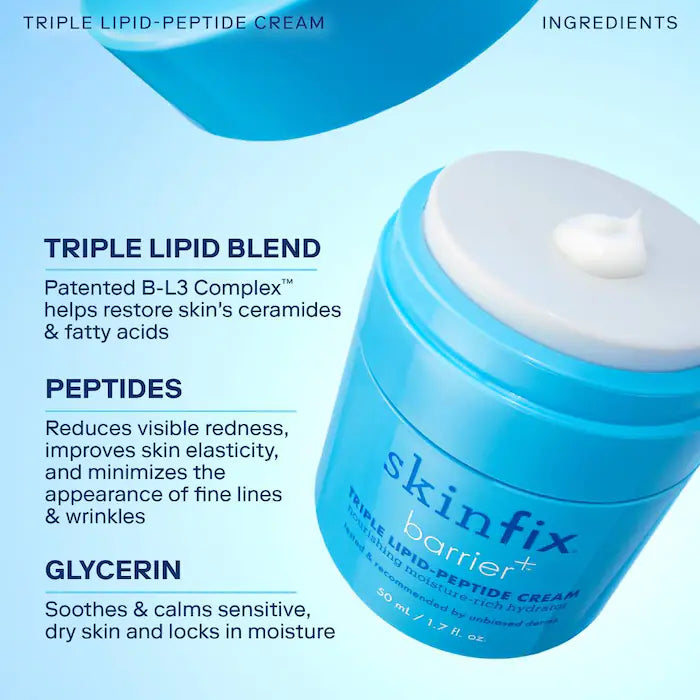 Skinfix  barrier+ Strengthening and Moisturizing Triple Lipid-Peptide Refillable Cream with B-L3