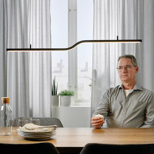 IKEA PILSKOTT LED pendant lamp, smart black, 38 "