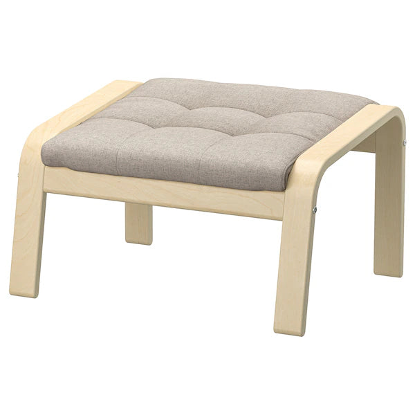 IKEA POÄNG Armchair and ottoman, brown/Gunnared beige