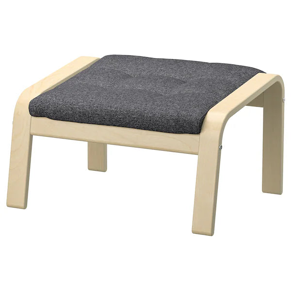 IKEA POÄNG Armchair and ottoman, birch veneer/Gunnared dark gray