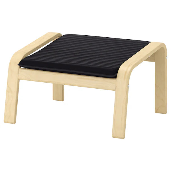 IKEA POÄNG Armchair and ottoman, birch veneer/Knisa black