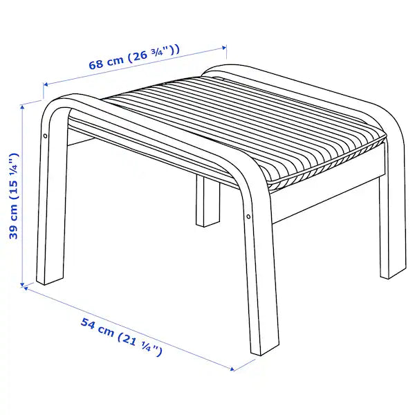 IKEA POÄNG Armchair and ottoman, birch veneer/Knisa black