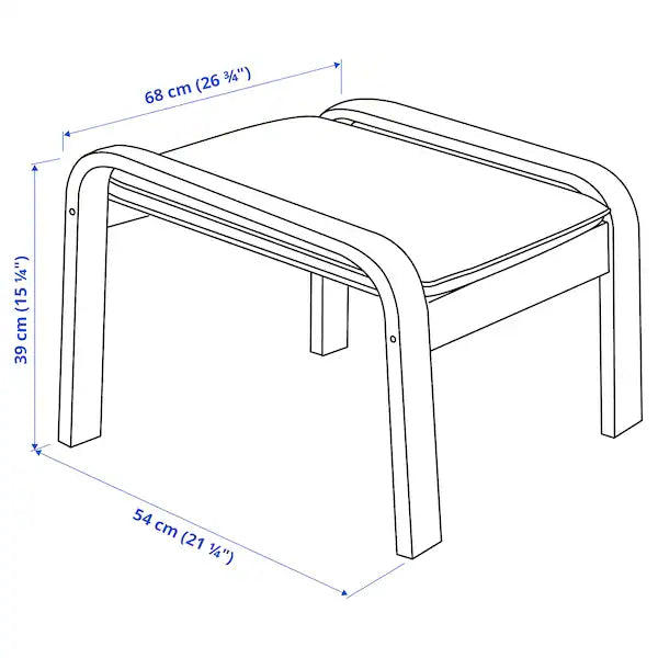 IKEA POÄNG Armchair and ottoman, birch veneer/Skiftebo dark gray