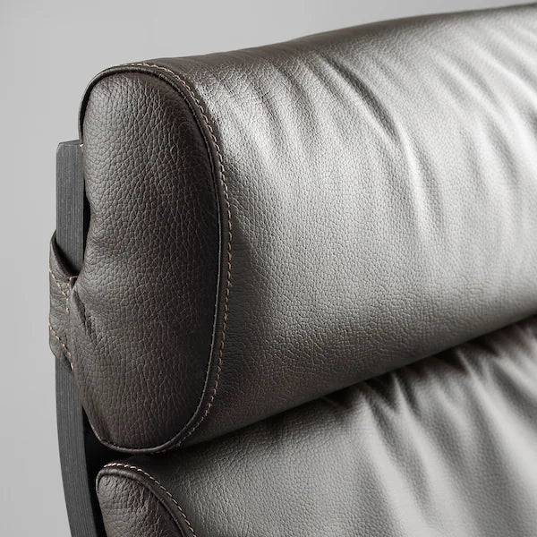 IKEA POÄNG Armchair and ottoman, birch veneer/Glose dark brown