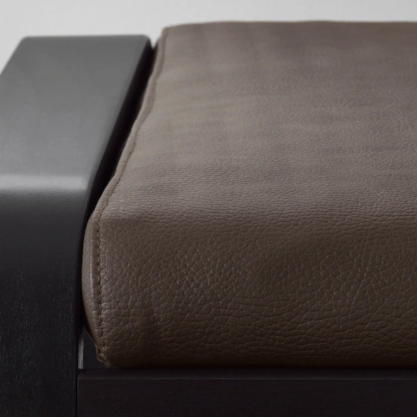 IKEA POÄNG Armchair and ottoman, birch veneer/Glose dark brown