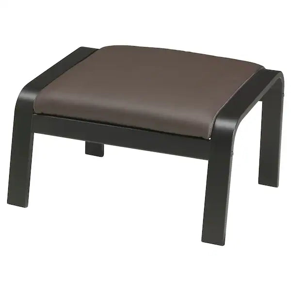 IKEA POÄNG Armchair and ottoman, birch veneer/Glose dark brown