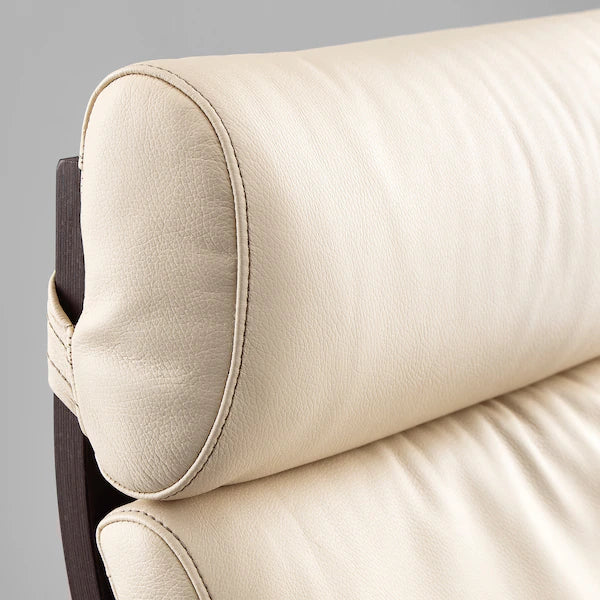 IKEA POÄNG Armchair and ottoman, birch veneer/Glose off-white