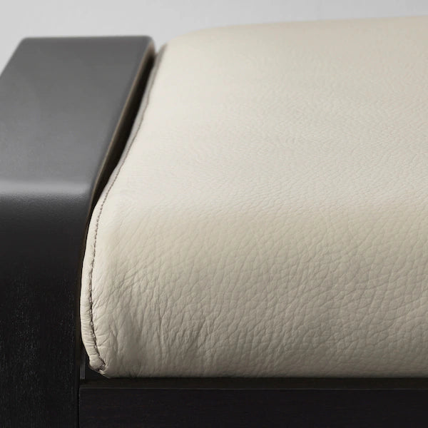 IKEA POÄNG Armchair and ottoman, birch veneer/Glose off-white