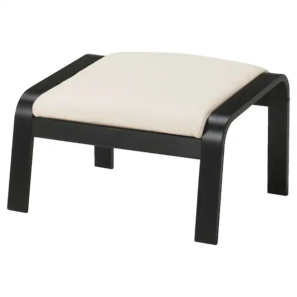 IKEA POÄNG Armchair and ottoman, birch veneer/Glose off-white
