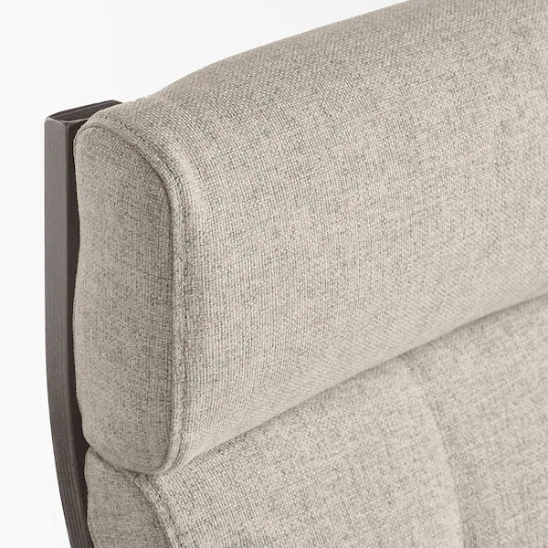 IKEA POÄNG Armchair and ottoman, brown/Gunnared beige