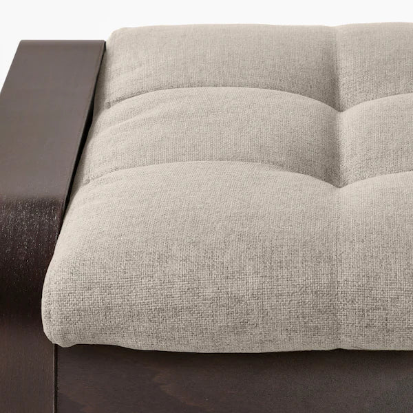 IKEA POÄNG Armchair and ottoman, brown/Gunnared beige