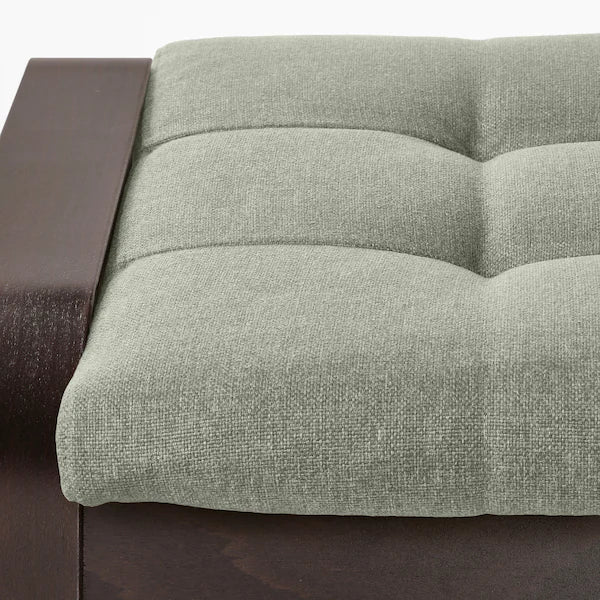 IKEA POÄNG Armchair and ottoman, birch veneer/Gunnared light green