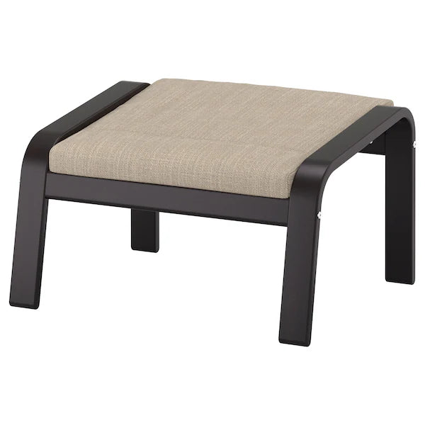 IKEA POÄNG Armchair and ottoman, birch veneer/Hillared beige