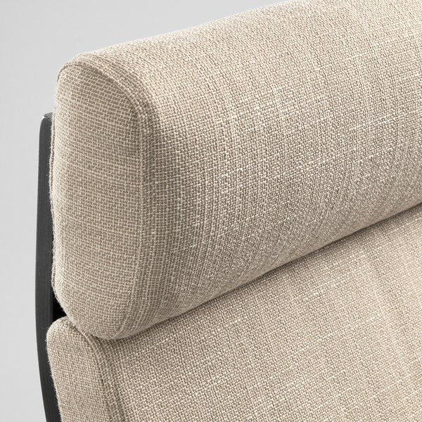 IKEA POÄNG Armchair and ottoman, birch veneer/Hillared beige