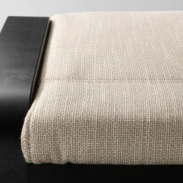 IKEA POÄNG Armchair and ottoman, birch veneer/Hillared beige