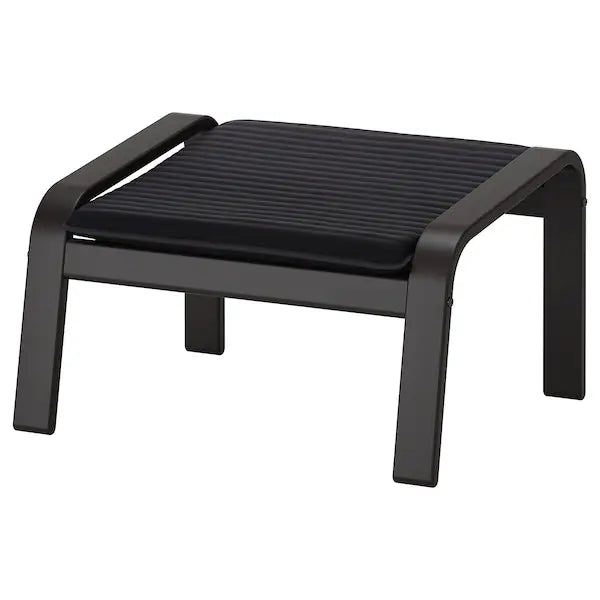 IKEA POÄNG Armchair and ottoman, birch veneer/Knisa black