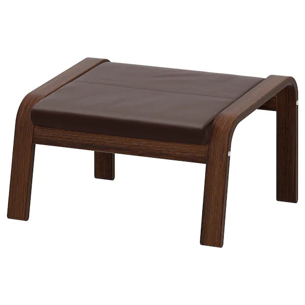 IKEA POÄNG Armchair and ottoman, birch veneer/Glose dark brown