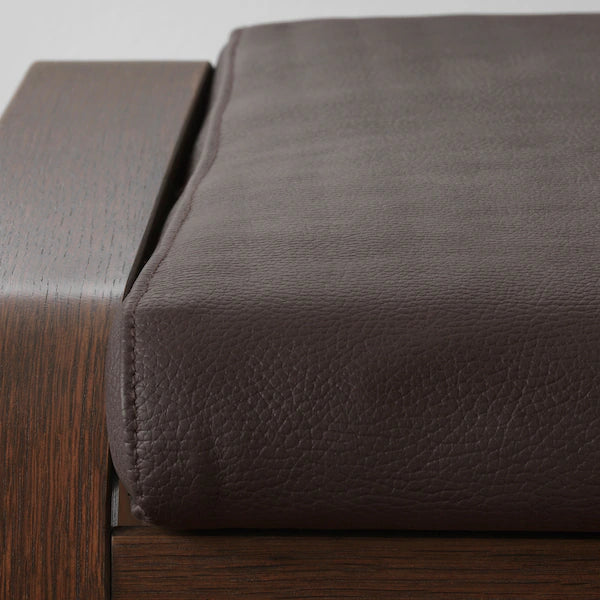 IKEA POÄNG Armchair and ottoman, birch veneer/Glose dark brown