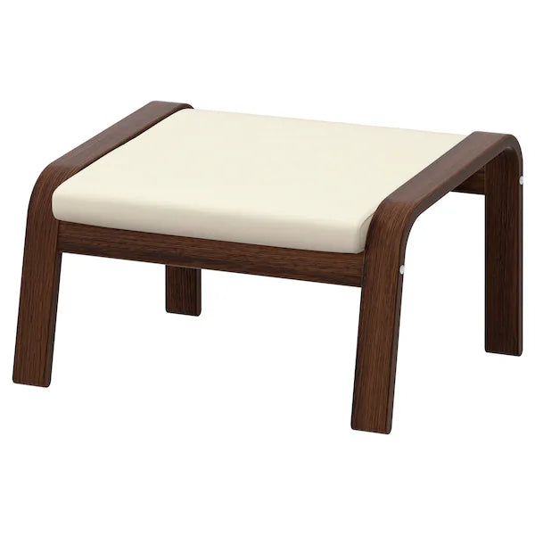 IKEA POÄNG Armchair and ottoman, birch veneer/Glose off-white