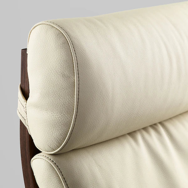 IKEA POÄNG Armchair and ottoman, birch veneer/Glose off-white