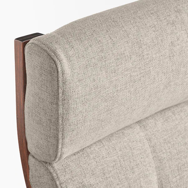IKEA POÄNG Armchair and ottoman, brown/Gunnared beige