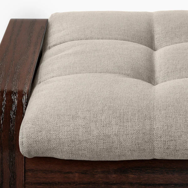 IKEA POÄNG Armchair and ottoman, brown/Gunnared beige