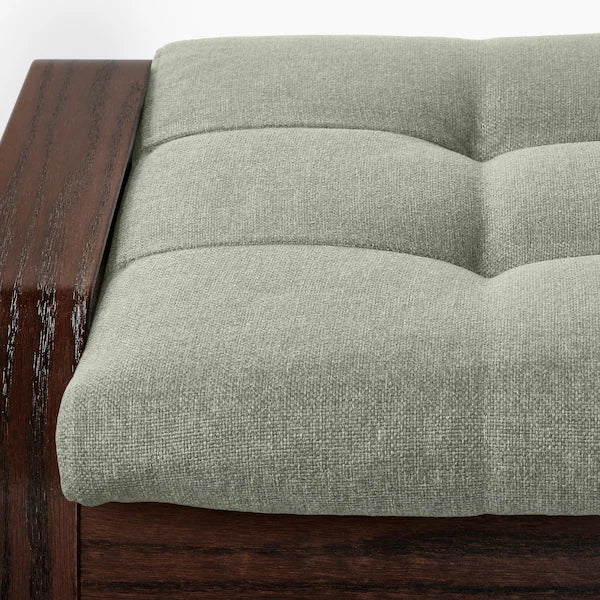 IKEA POÄNG Armchair and ottoman, birch veneer/Gunnared light green