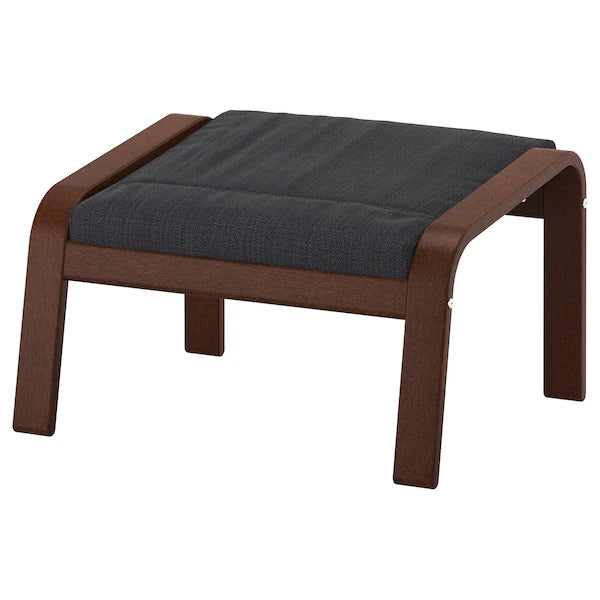 IKEA POÄNG Armchair and ottoman, birch veneer/Hillared anthracite