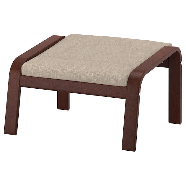 IKEA POÄNG Armchair and ottoman, birch veneer/Hillared beige