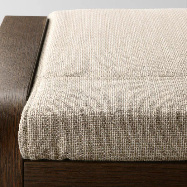 IKEA POÄNG Armchair and ottoman, birch veneer/Hillared beige