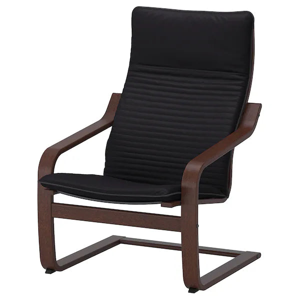 IKEA POÄNG Armchair and ottoman, birch veneer/Knisa black