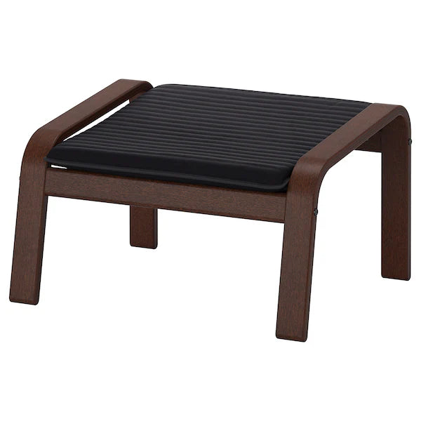 IKEA POÄNG Armchair and ottoman, birch veneer/Knisa black