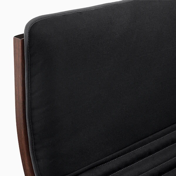IKEA POÄNG Armchair and ottoman, birch veneer/Knisa black