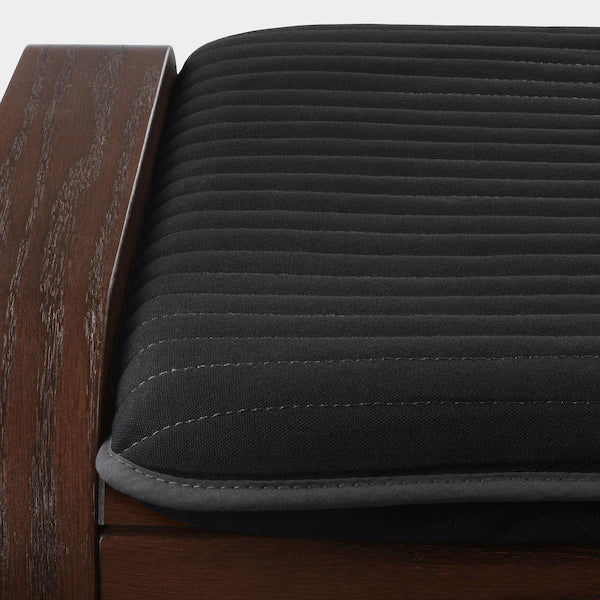 IKEA POÄNG Armchair and ottoman, birch veneer/Knisa black