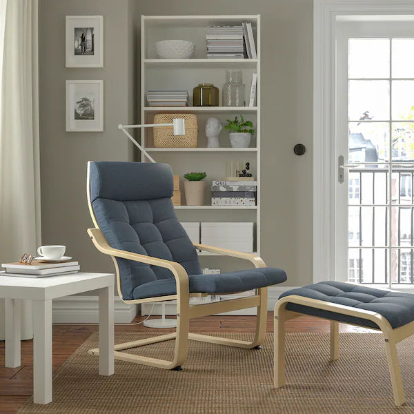 IKEA POÄNG Armchair, birch veneer/Gunnared blue