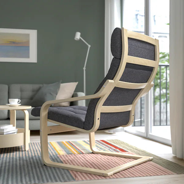 IKEA POÄNG Armchair, brown/Gunnared dark gray