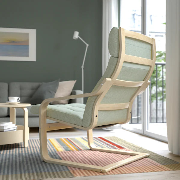 IKEA POÄNG Armchair, birch veneer/Gunnared light green