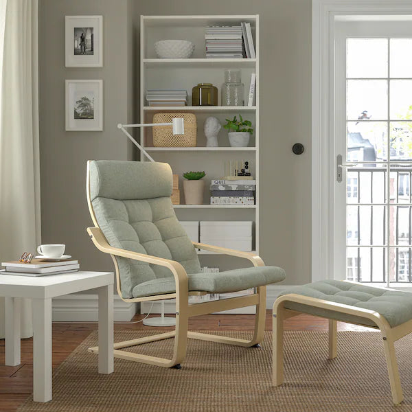 IKEA POÄNG Armchair, birch veneer/Gunnared light green