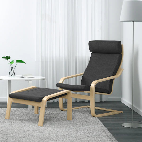 IKEA POÄNG Armchair, brown/Hillared anthracite